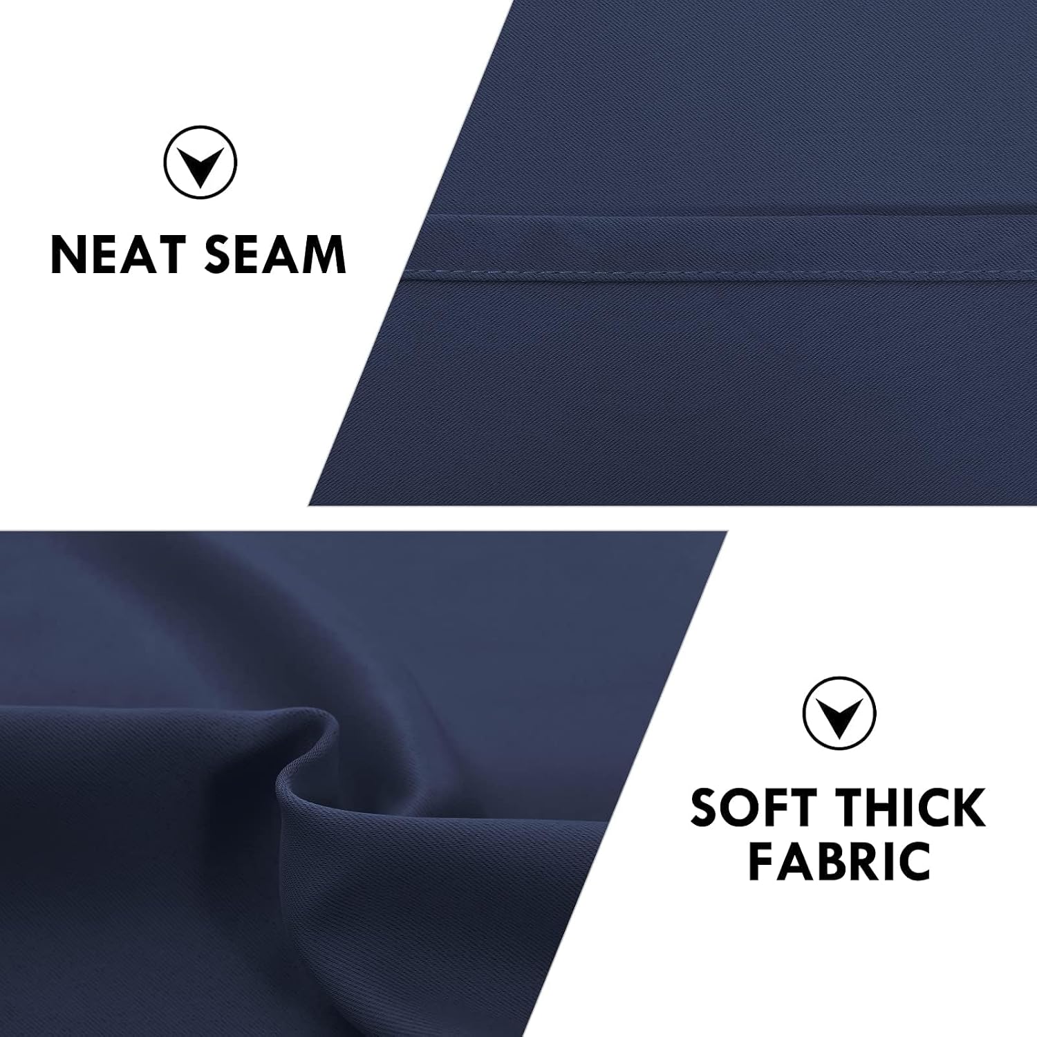 DWCN Blackout Curtains for Living Room Thermal Insulated, Energy Saving & Noise Reducing Bedroom Curtains, Navy, W 70x L 72 Inch, Set of…