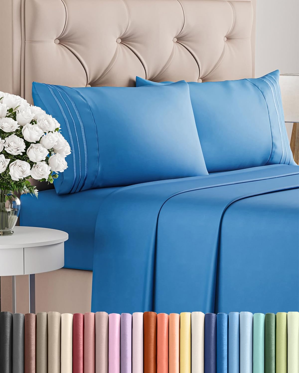 King Size 4 Piece Sheet Set - Comfy Breathable & Cooling Sheets - Hotel Luxury Bed Sheets for Women and Men - Deep Pockets, Easy-Fit…
