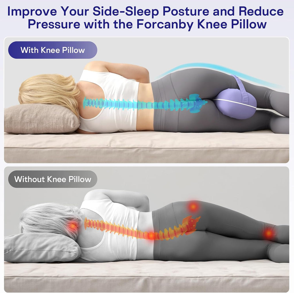 Knee Pillow for Side Sleepers - Smooth Spine Alignment Pillow, Memory Foam Knee Pillows for Back Hip Pain, Spine Aligning, Sciatica…
