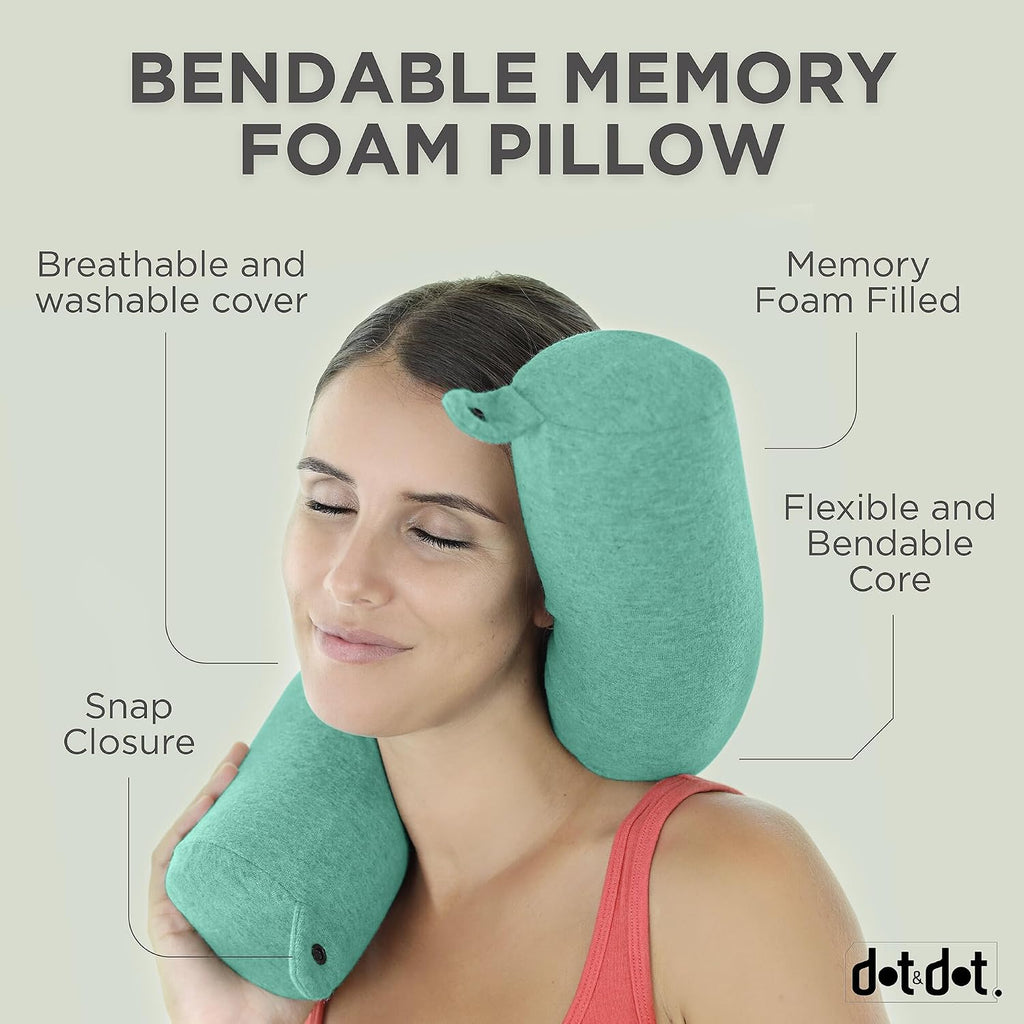 Dot&Dot Twist Memory Foam Travel Pillow for Airplanes - Travel Neck Pillow for Sleeping - Airplane Pillow for Neck Support - Adjusta…