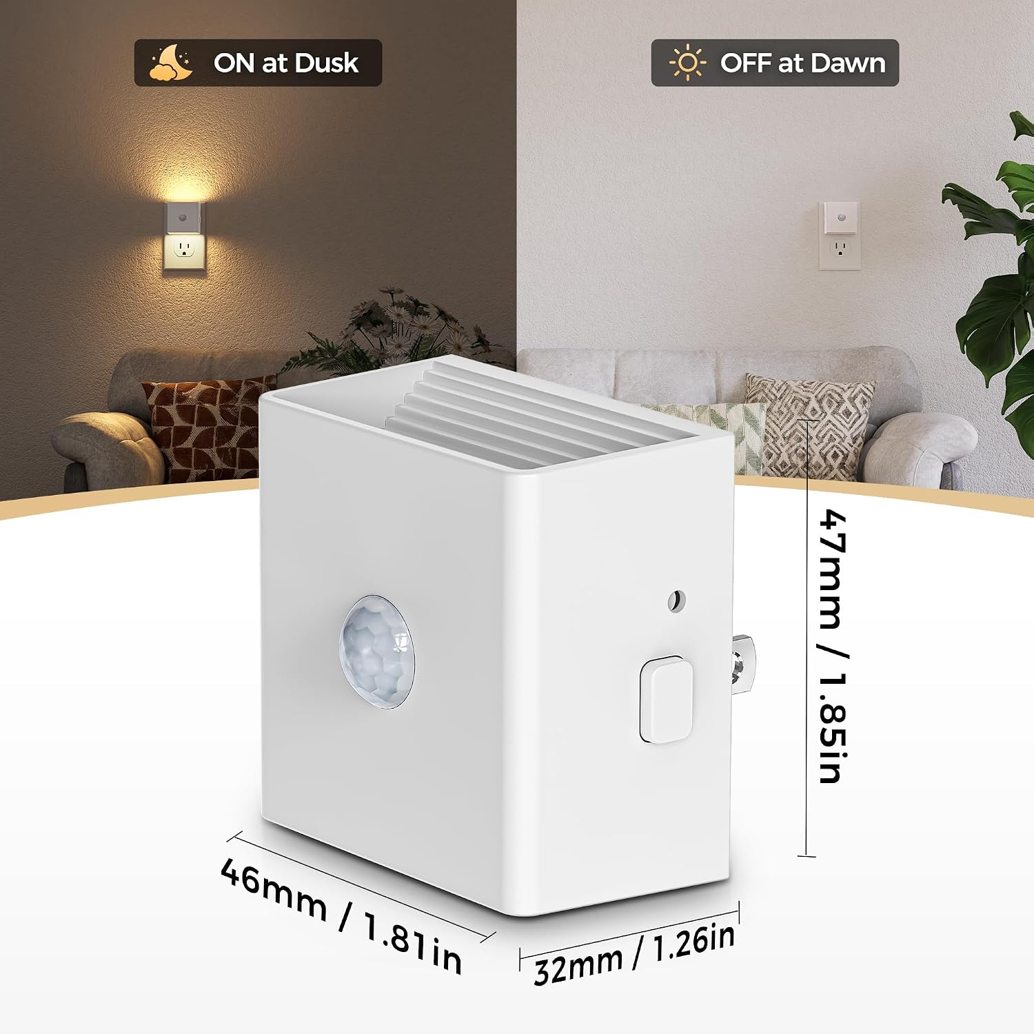 DORESshop LED Motion Sensor Night Light[2 Pack], Night Lights Plug into Wall, Brightness Adjustable Motion Activated Nightlight with Dusk…