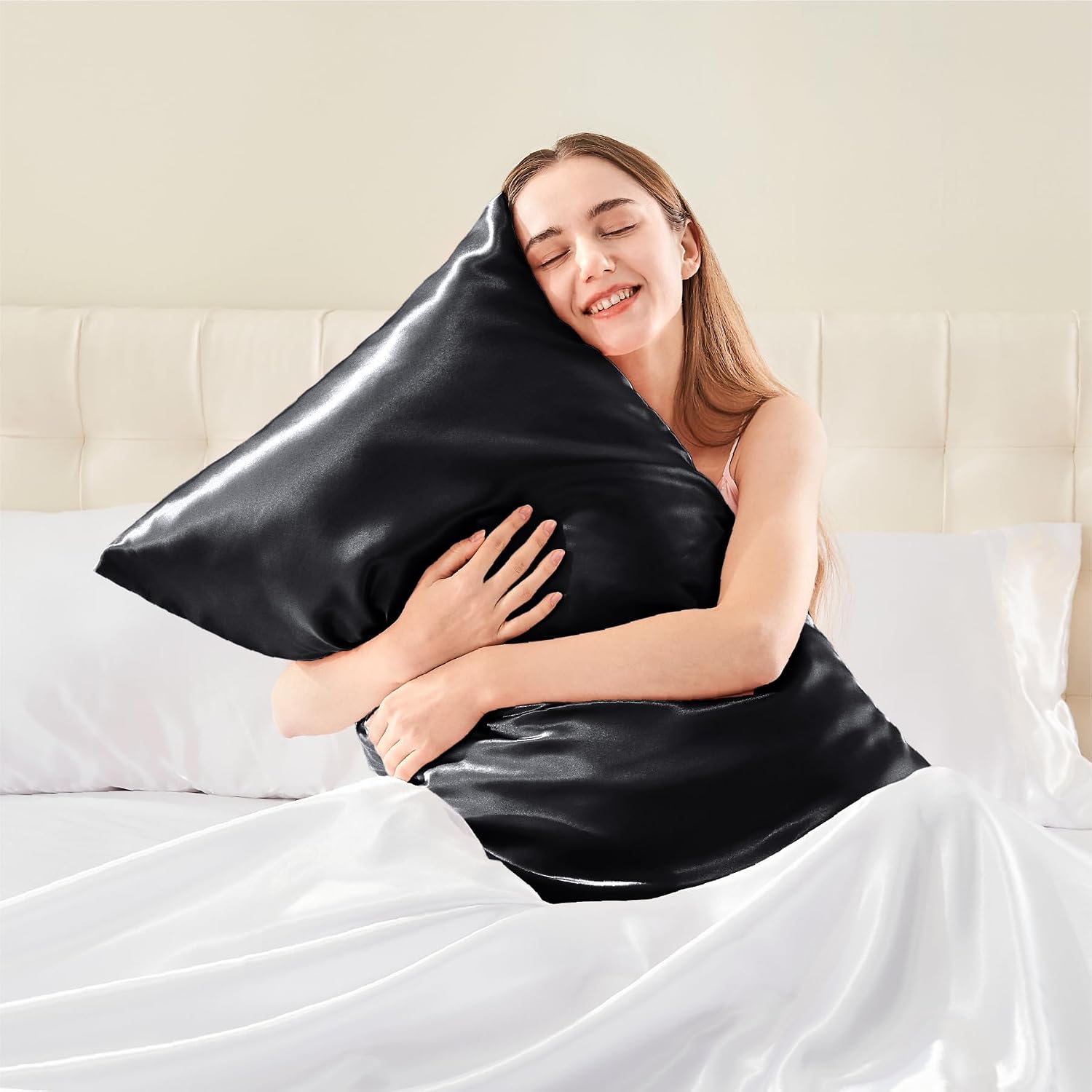 Bedelite Satin Body Pillow Cover, Super Soft and Cooling Body Pillow Pillowcase for Hair and Skin, Breathable Silky Full Long Pillowcase Co…