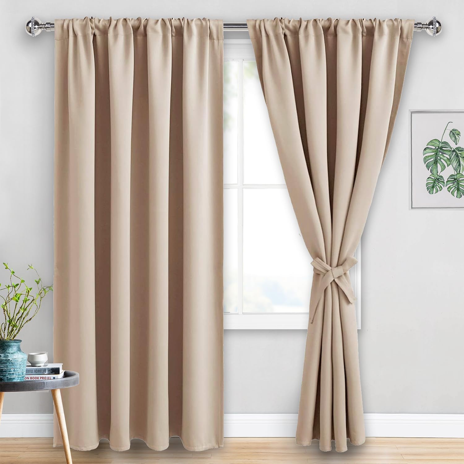 Jiuzhen Blackout Curtains for Bedroom - 70 x 84 Inch Extra Wide Privacy Assured Thermal Insulated Room Darkening Room Divider Curtain Cover…