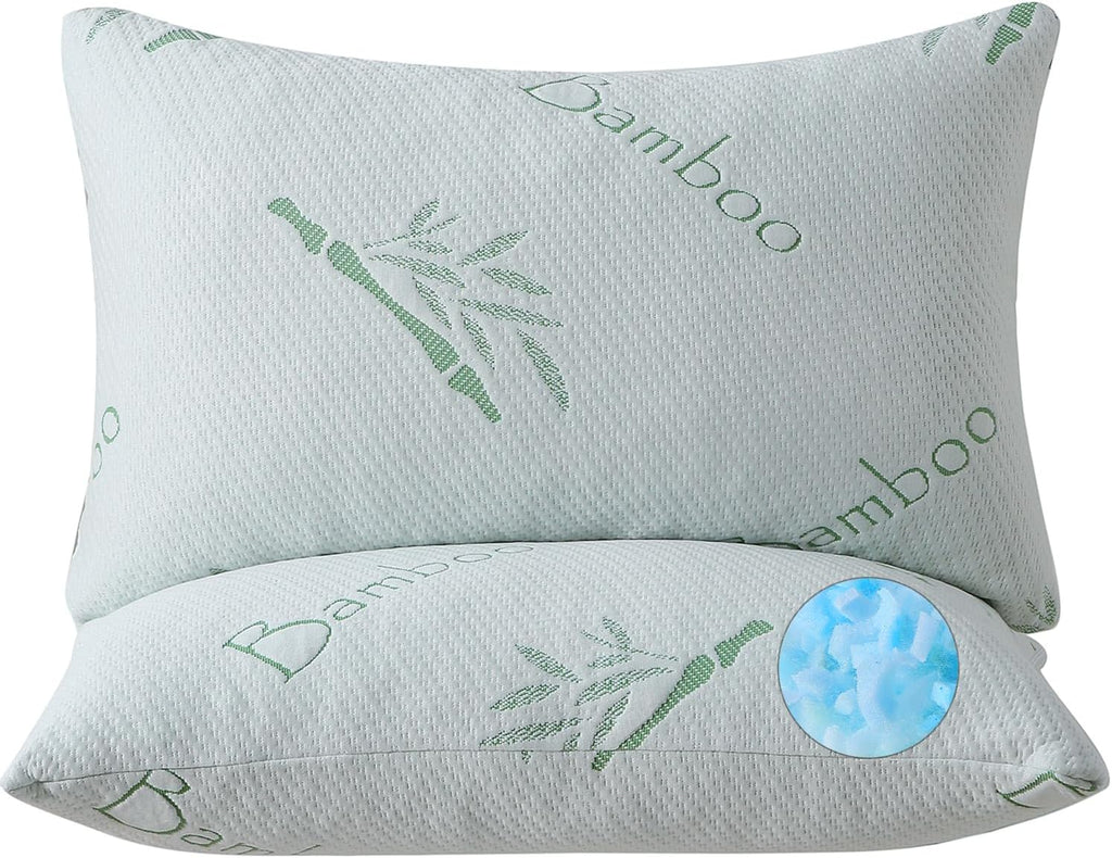 Hoxxme King Size Memory Foam Pillows Set of 2, Bed Pillow for Sleeping, Firm Pillow Gel for Neck Support, Hotel Quality Bed Rest Pillow wit…