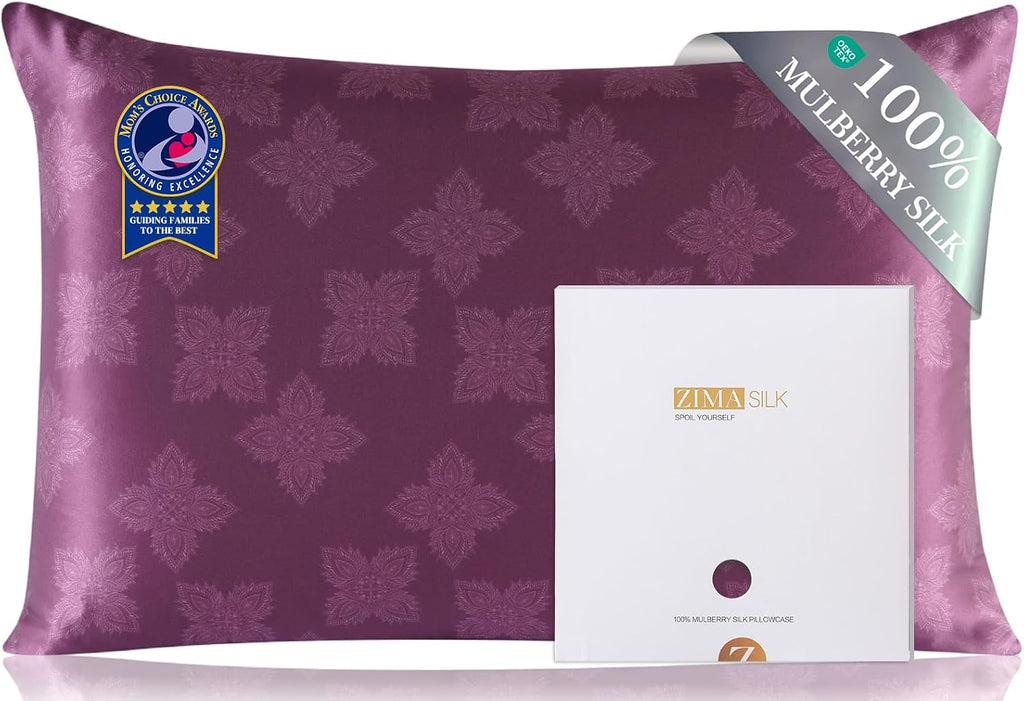 Zimasilk 100% Pure Mulberry Silk Pillowcase for Hair and Skin everyday comfort, Soft and Smooth, Both Sides Grade 6A Silk, 600 Thread…