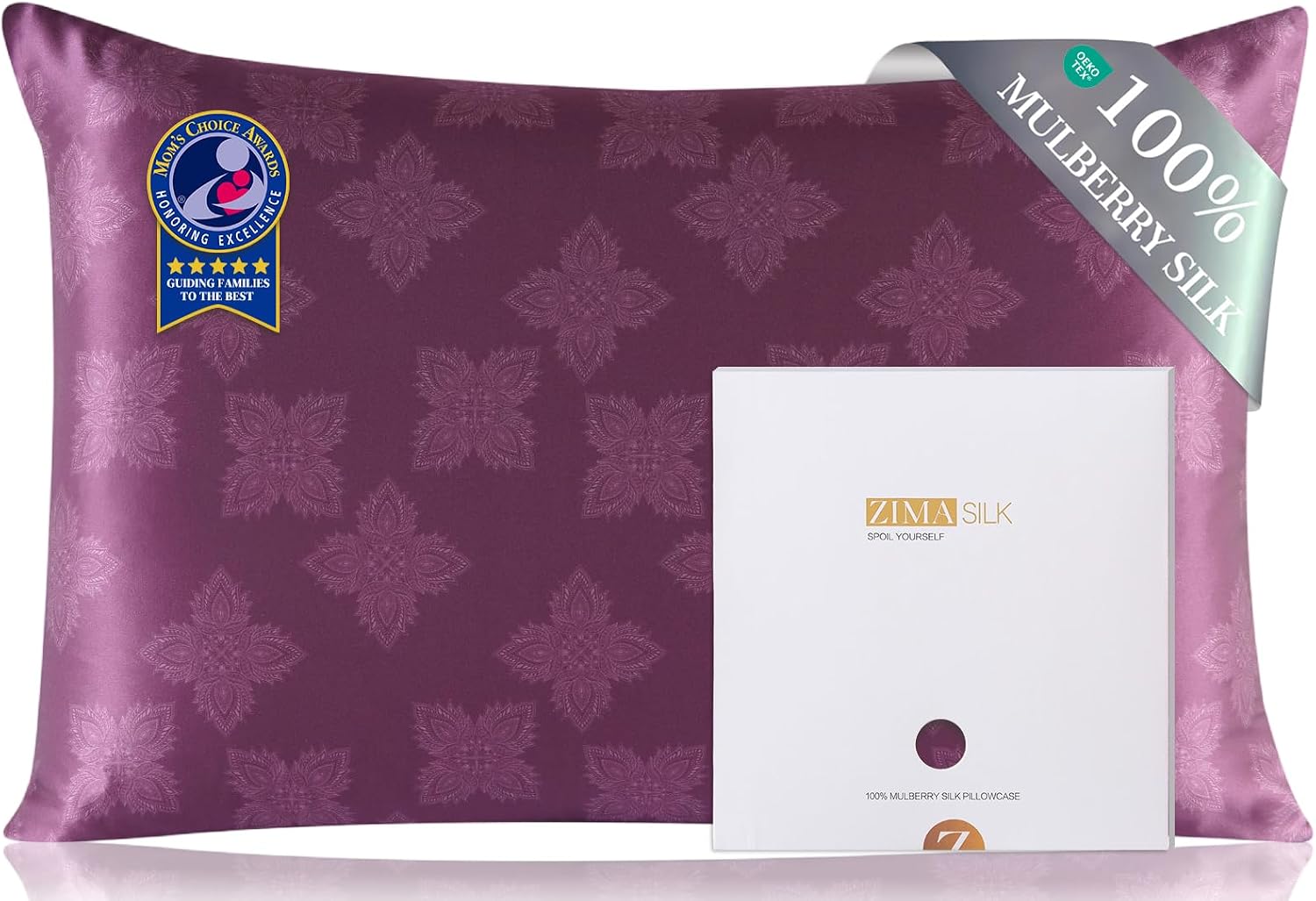 Zimasilk 100% Pure Mulberry Silk Pillowcase for Hair and Skin everyday comfort, Soft and Smooth, Both Sides Grade 6A Silk, 600 Thread…