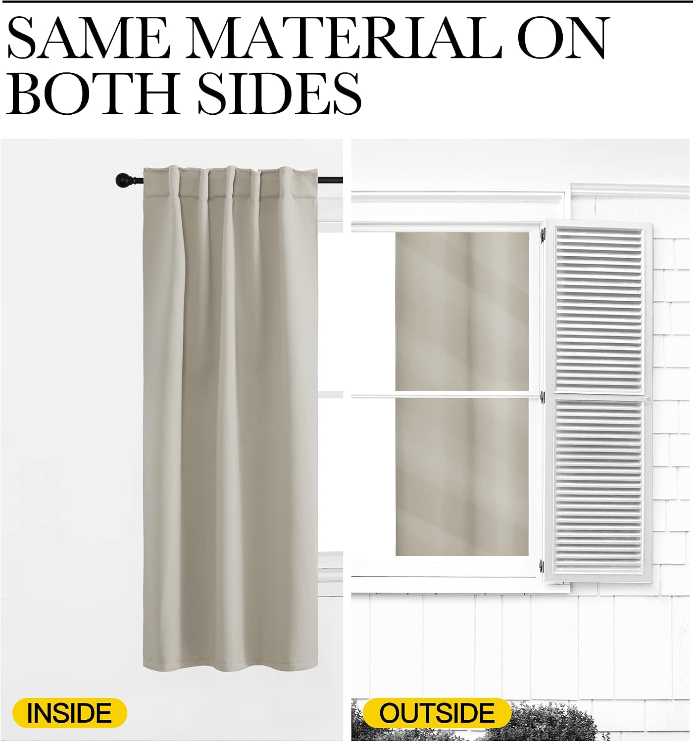 NICETOWN Blackout Curtains Window Drapes - (Natural Color) 42 inches W by 50 inches L, Set of 2, Blackout Curtain Panels for Boy's Nursery