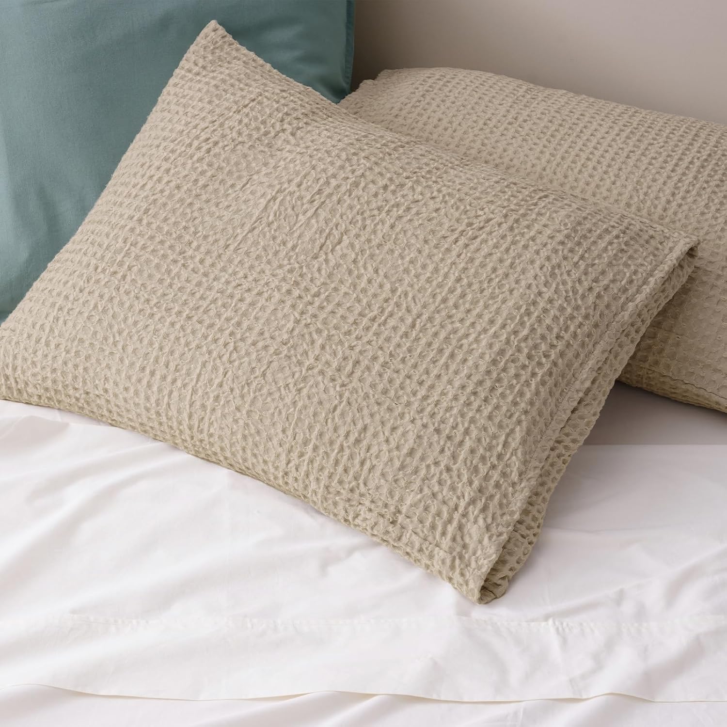 Phf Ultra Soft Waffle Weave Pillow Shams Standard Size, No Insert, 2 Pack 20" x 26" Pillowcases, Breathable & Skin-Friendly Pillow Cases, St…