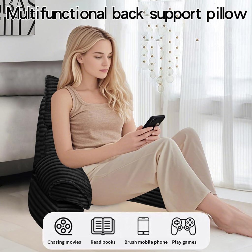 RRPAHWTV Reading Pillow for Bed with High Arm Rests, Back Support Pillow for Sitting Up in Bed with Shredded Memory Foam for Reading, TV…