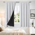 BGment Greyish White Thermal Insulated Blackout Curtains for Bedroom, 100% Black Out Curtains Noise Reduce Light Blocking Winter…