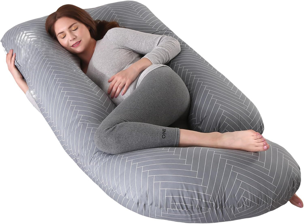 ALLOPERA Pregnancy Pillow, Full Body Maternity Pillow 57 inch, with Removable Washable Cover - Sleep Support for Legs, Back, Neck…