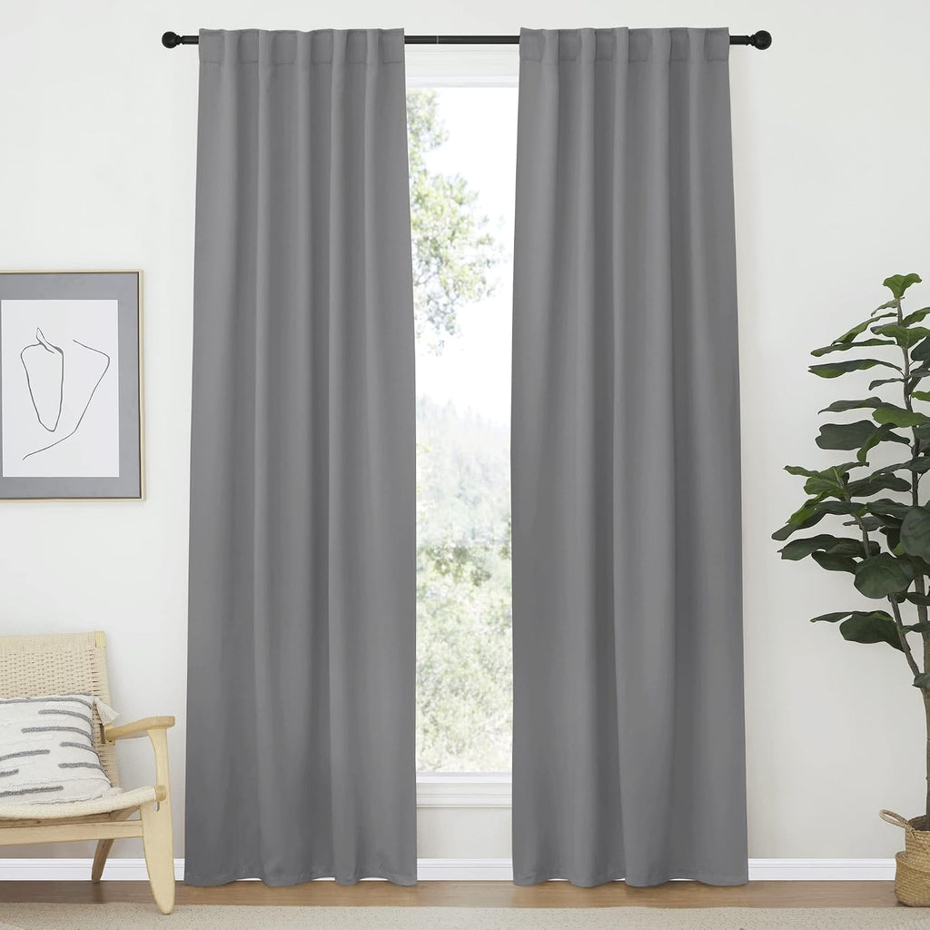 Nicetown Living Room Darkening Curtains - (Silver Grey Color) W42 x L70, Set of 2, Home Decor Room Darkening Thermal Insulated Drapery Pane…