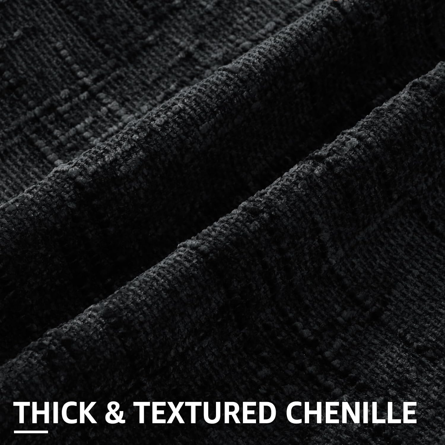 decorUhome Black Chenille Throw Pillow Covers 20x20 Set of 2 Textured Soft Cozy Slubby Couch Pillow Covers Modern Farmhouse Boho Decorative…