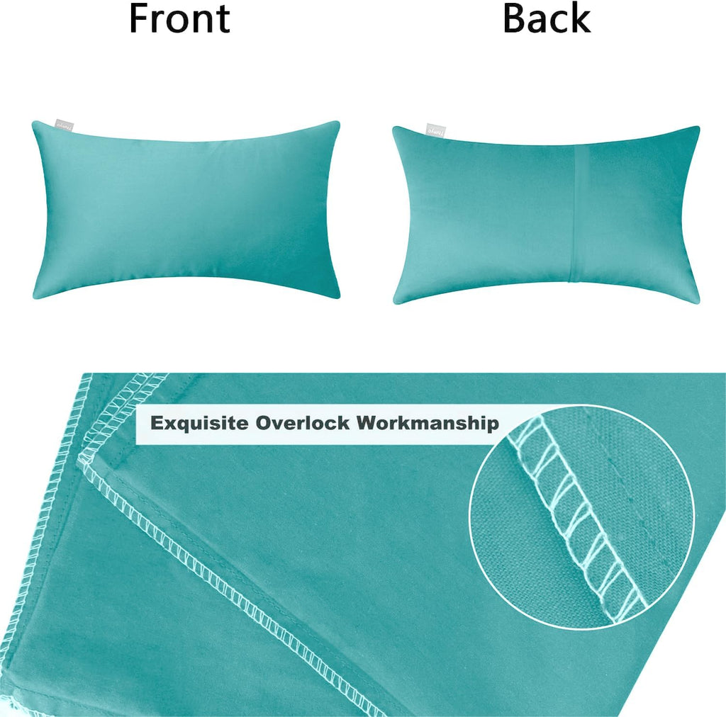 Thmyo 4-Pack 100% Cotton Lumbar Comfortable Solid Decorative Throw Pillow Case, Thmyo Rectangle Cushion Cover Pillowcase Sublimation Blank P…