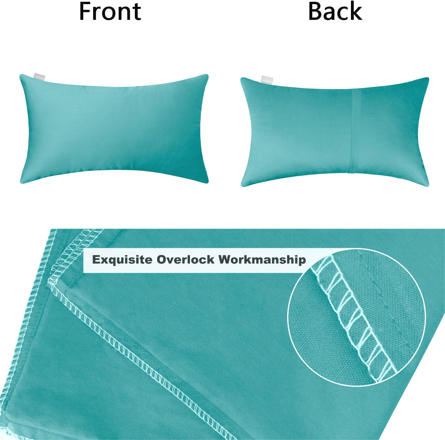 Thmyo 4-Pack 100% Cotton Lumbar Comfortable Solid Decorative Throw Pillow Case, Thmyo Rectangle Cushion Cover Pillowcase Sublimation Blank P…
