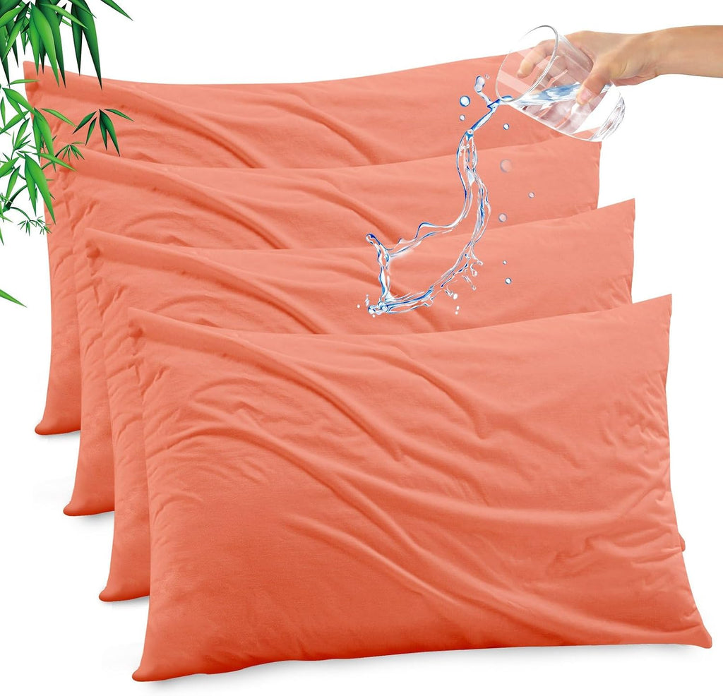 Gogreen Bamboo Rayon Waterproof Pillow Protector, Breathable Pillow Cover, Cooling Pillow Case with Zipper, Super Soft Pillow Case Cover wi…