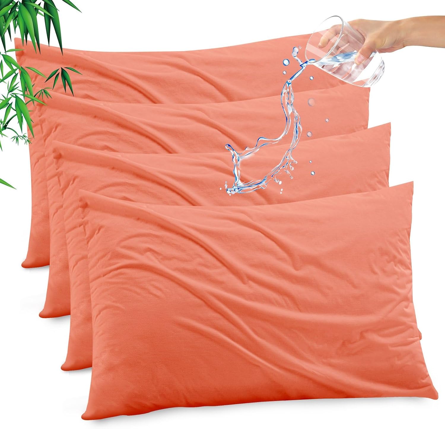 Gogreen Bamboo Rayon Waterproof Pillow Protector, Breathable Pillow Cover, Cooling Pillow Case with Zipper, Super Soft Pillow Case Cover wi…