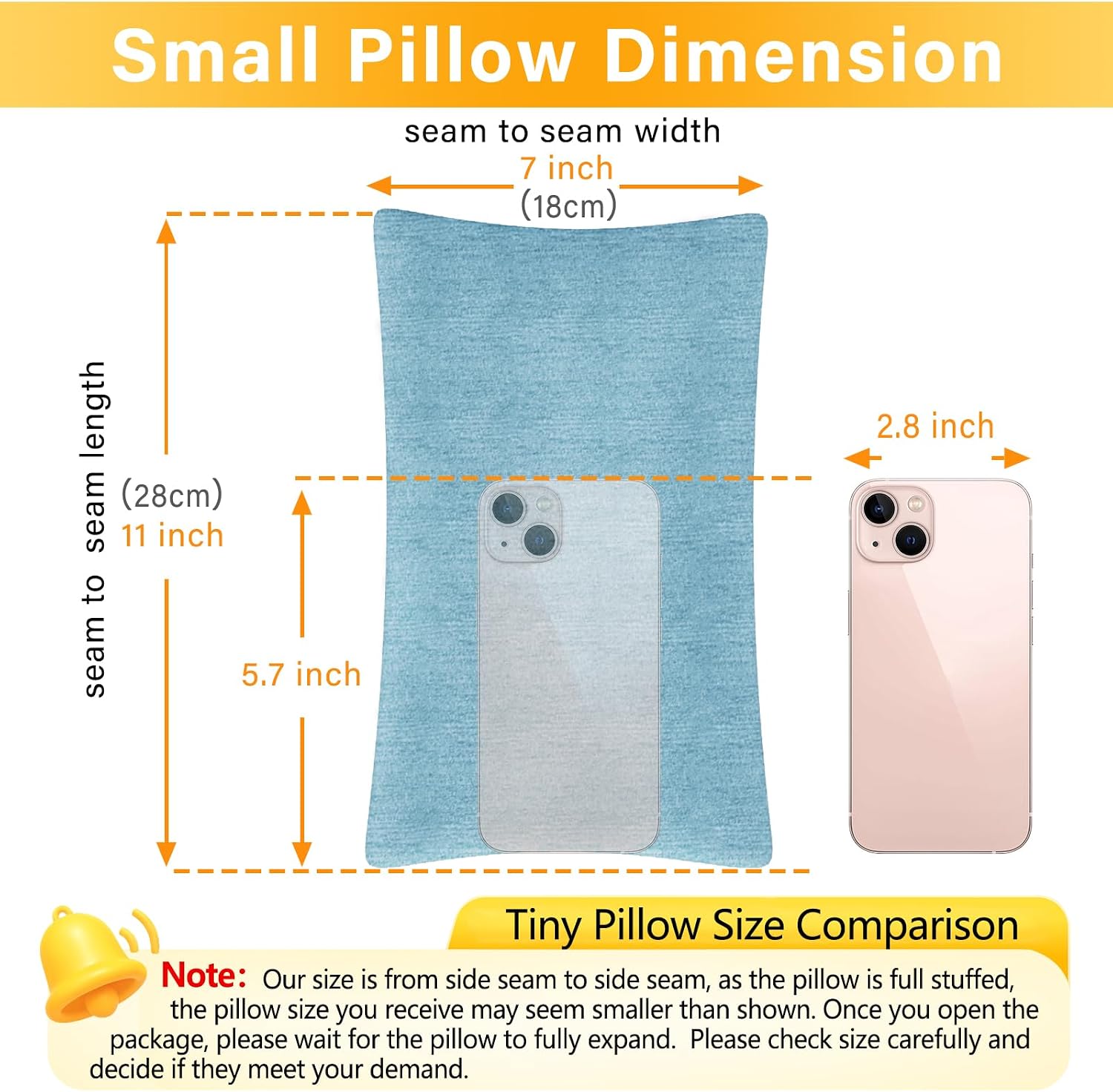 1 MIDDLE ONE 2 Pack Small Pillow, Cooling Memory Foam Mini Pillow 11 X 7 Inches for Sleeping, Travel, Nap and Neck, Knee, Lumbar Support…