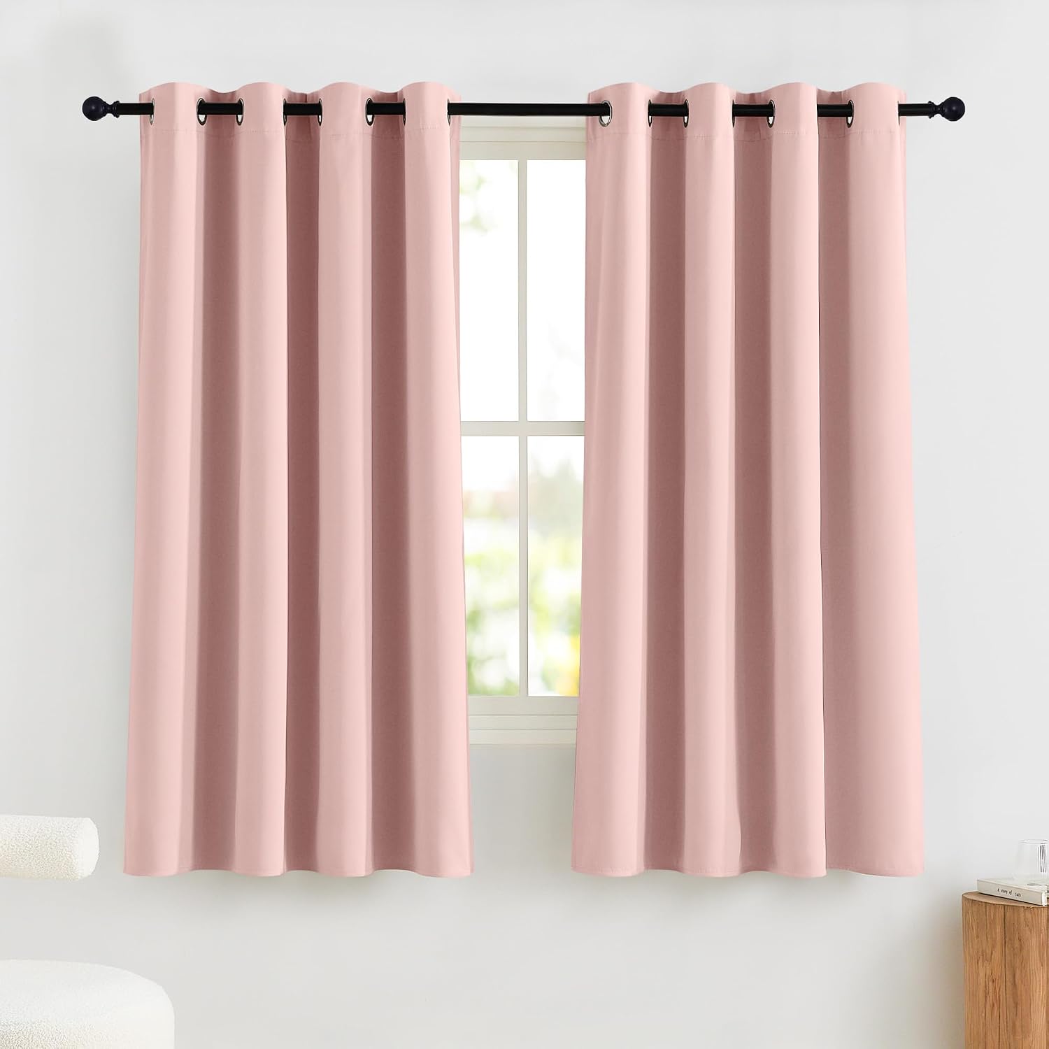 NICETOWN 100% Blackout Nursery Curtains 63 Inch Length for Kids Baby, Privacy Thermal Insulated Grommet Window Drapes for Play Room…