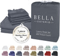 Bella Coterie 7 Piece Luxury Bamboo Viscose Split King Size Sheet Set | 2 Fitted Sheets for Adjustable Beds | 100% Organically Grown |…