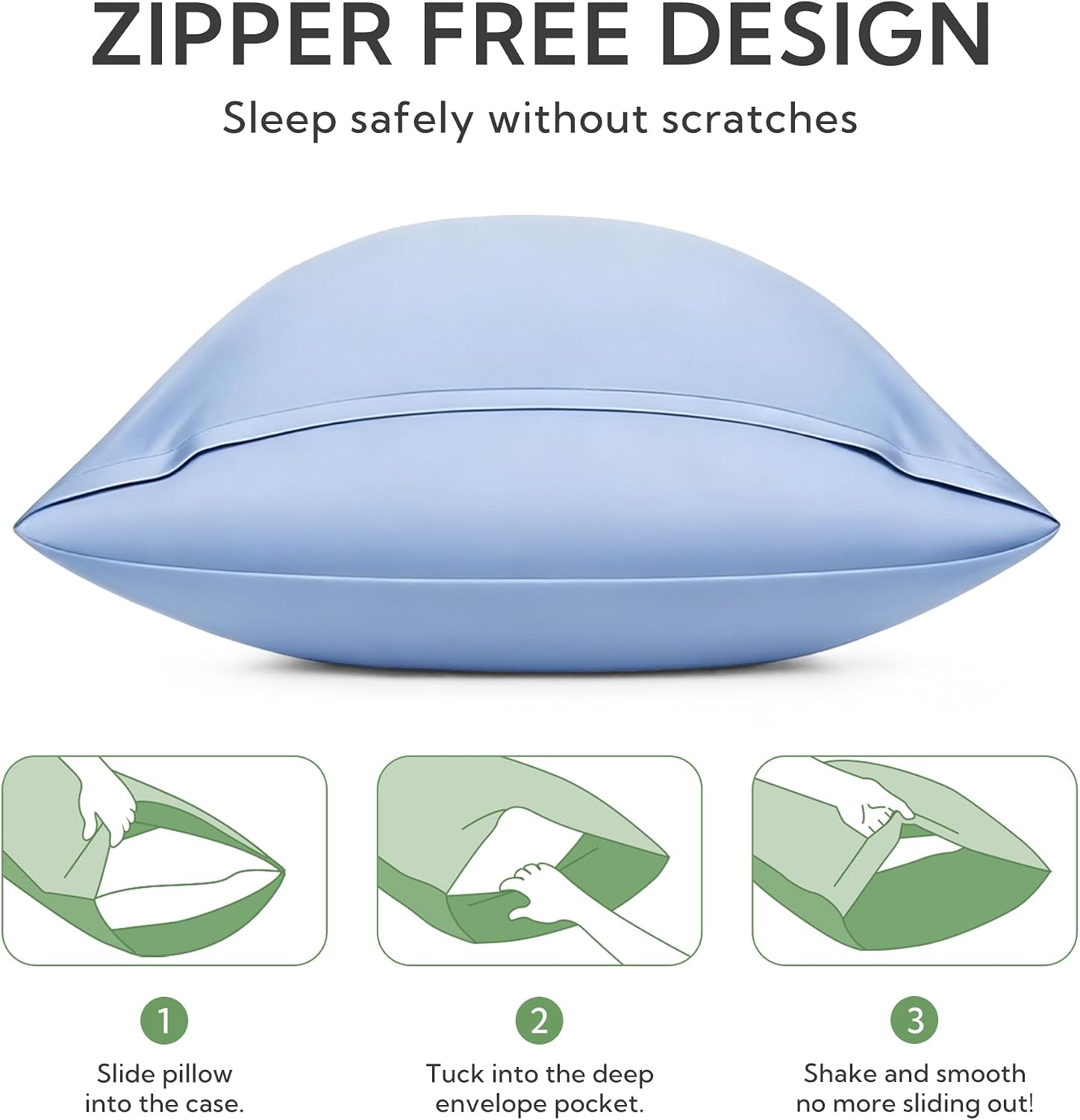 MR&HM Queen Pillow Cases Set of 2, Cooling Pillow Case for Hot Sleepers 20"x30", Breathable & Moisture Wicking, Soft Envelope Pillowca…