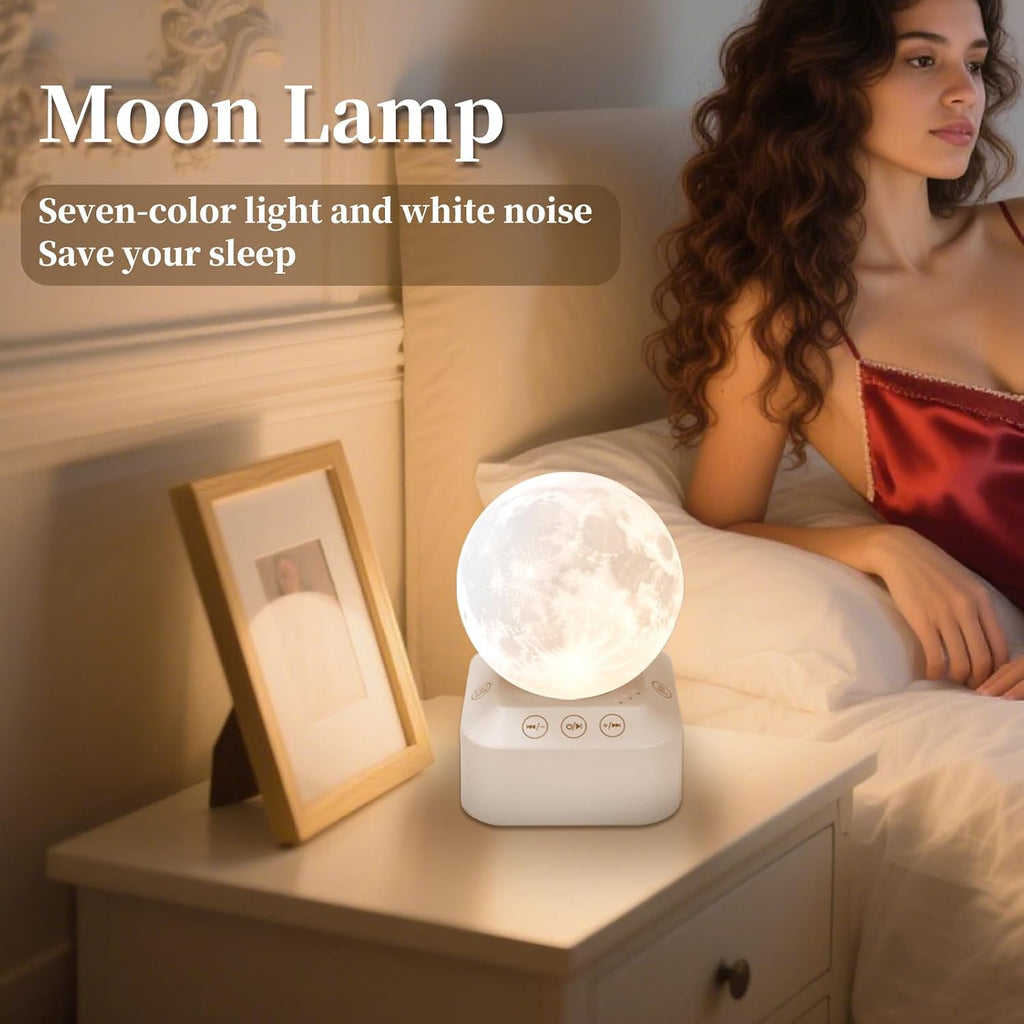 Rukico White Noise Sleep Machine with Moon Lamp Night Light,24 Soothing Sounds, Adjustable RGB Color Changing, for Babies &…