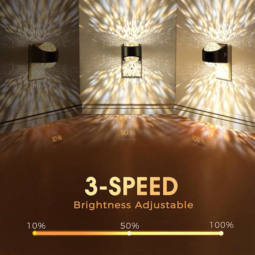 Briignite Night Light, Night Lights Plug into Wall, LED Projector Night Light, Soft White for Bedroom, Dimmable Brightness Dusk to Dawn…