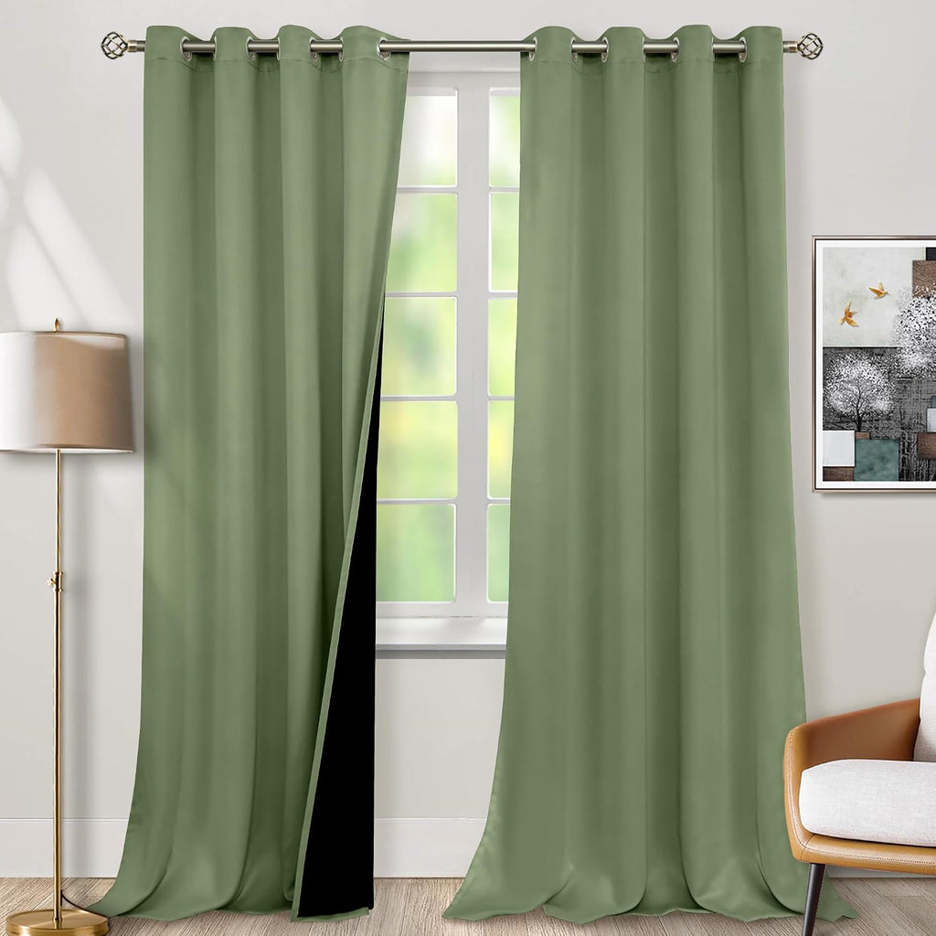 BGment Blackout Curtains 95 Inches Long 2 Panels Set for Living Room, Thermal Insulated 100% Light Blocking Curtains&Drapes, Grommet Soundp…