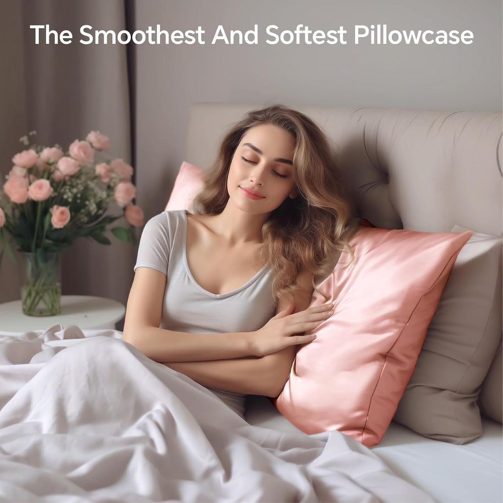 Infiixso Mulberry Silk Pillowcase for Hair and Skin, Silk Pillow Cases King Size with Hidden Zipper 20"x40", Extraordinary Smooth and Soft…