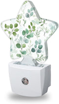 Eucalyptus Leaves Night Light for Kids, Watercolor Green Leaf Night Lights Plug Into Wall, Lightweight Dusk to Dawn Light Sensor Warm…