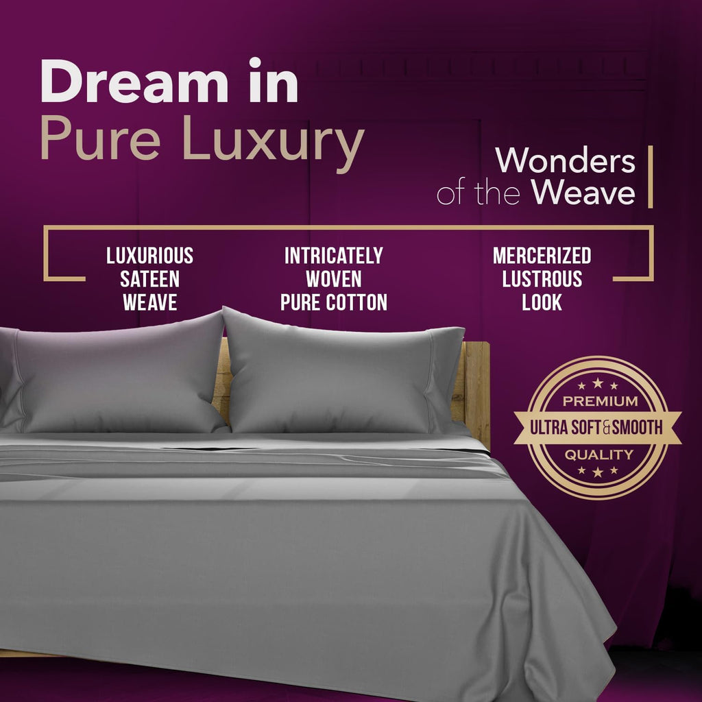 TEXAS LINEN CO. 100% Egyptian Cotton Split King Sheets Sets for Adjustable Bed - Luxury 1200 Series Star Sleepin' Collection Split Top…