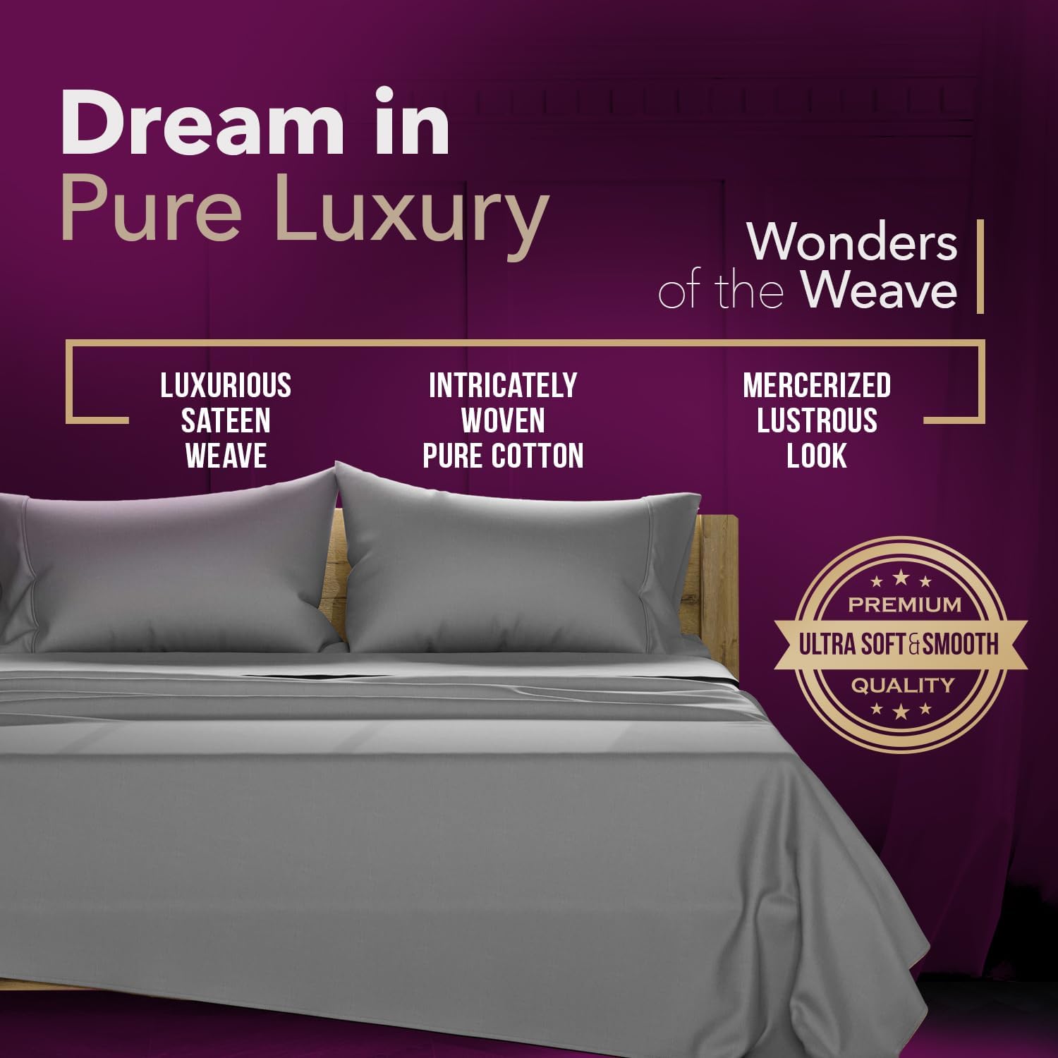 TEXAS LINEN CO. 100% Egyptian Cotton Split King Sheets Sets for Adjustable Bed - Luxury 1200 Series Star Sleepin' Collection Split Top…