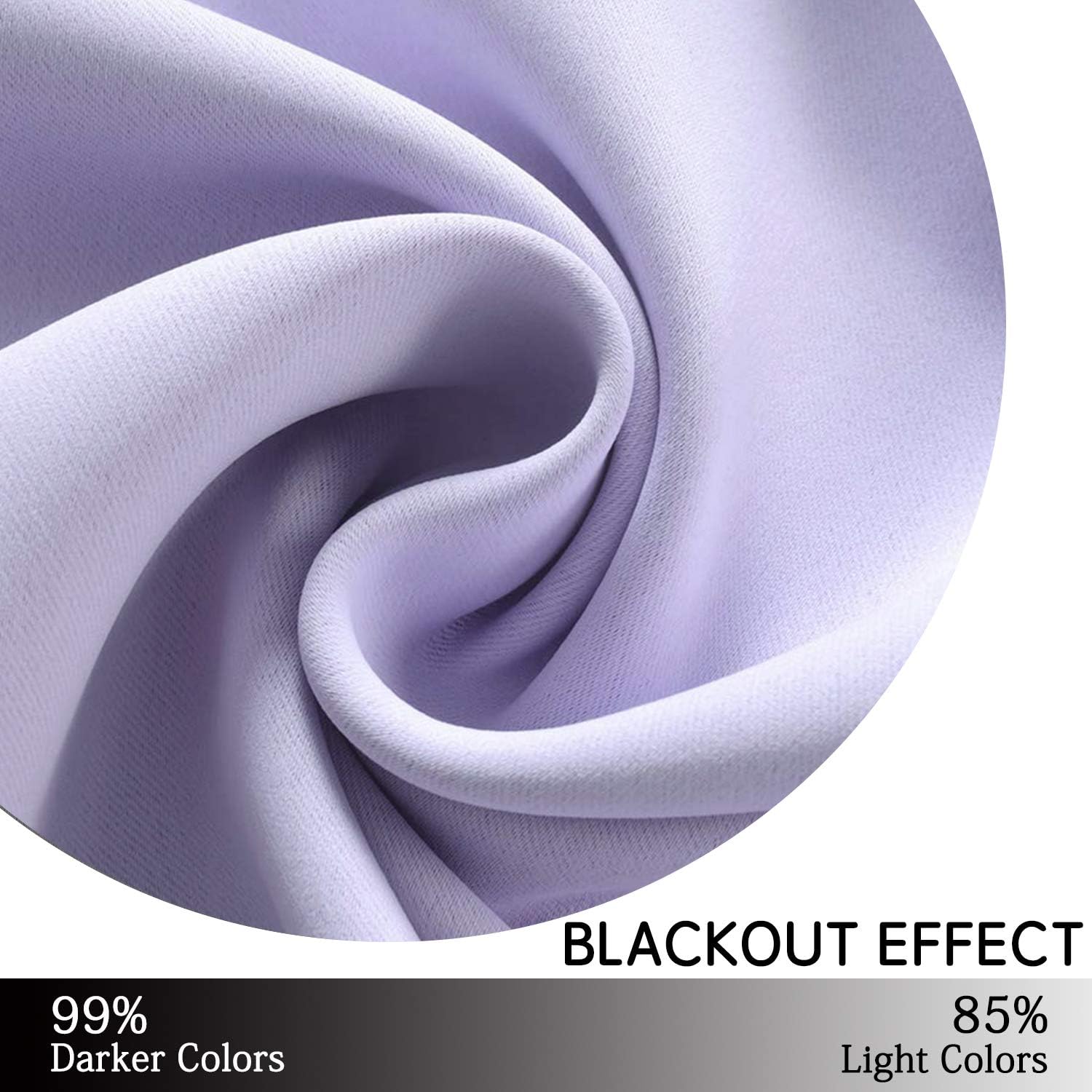 Yakamok Room Darkening Grommet Window Drapes Thermal Insulated Light Blocking Blackout Curtains for Bedroom(52Wx54L, Lilac,2 Panels)