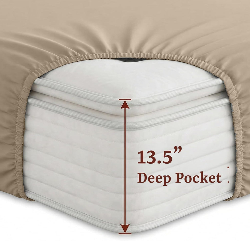 Perupima Peru Pima 415 Thread Count Percale Queen Sheet Set - 100% Peruvian Pima Cotton, 4 Piece (Flat, Fitted, 2 Pillowcases) - Cooling, C…