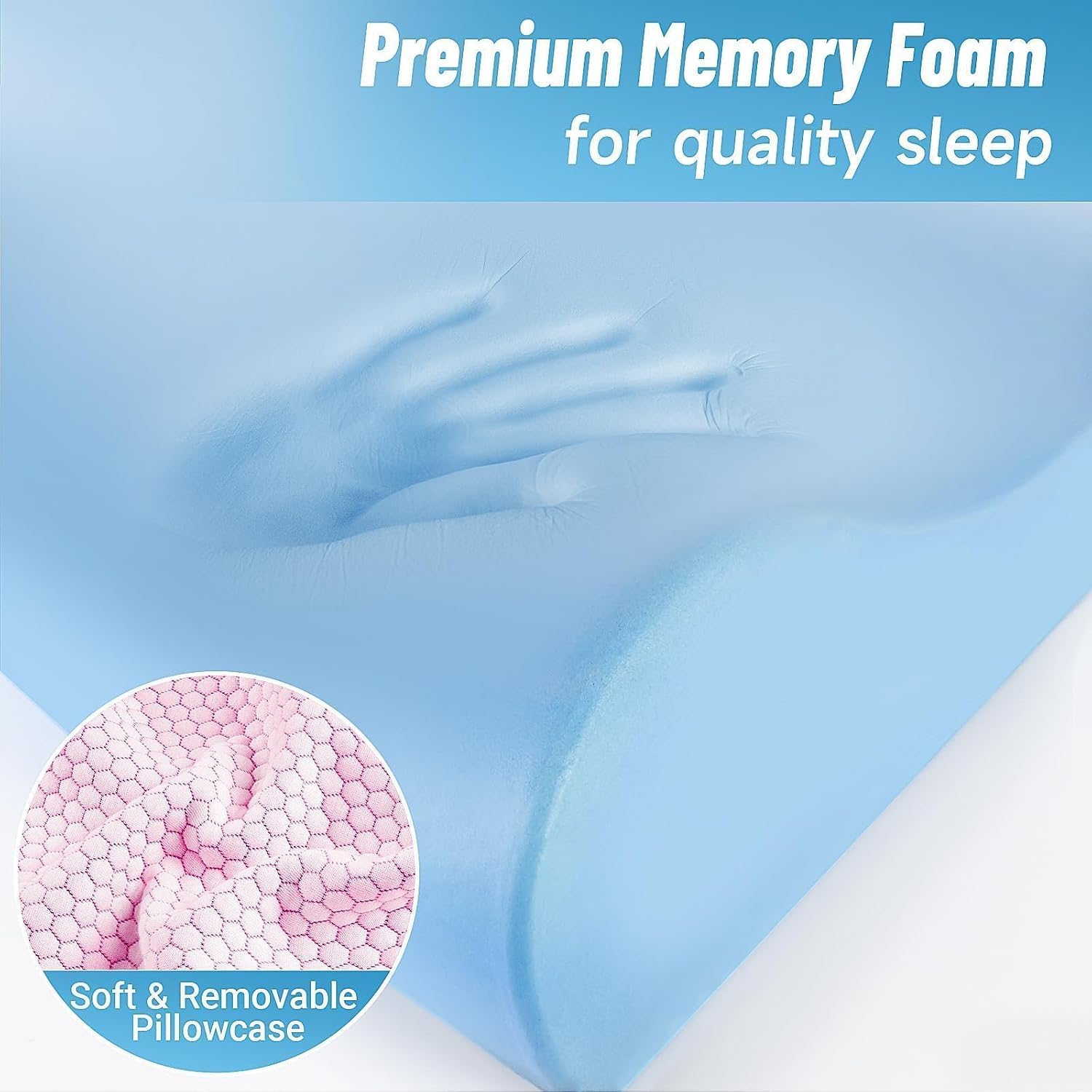 CloudBliss Memory Foam Pillow, Ergonomic Neck Contour Cervical Pillow for Back and Shoulder Pain, Orthopedic Pillow for Neck, for Sleeping…