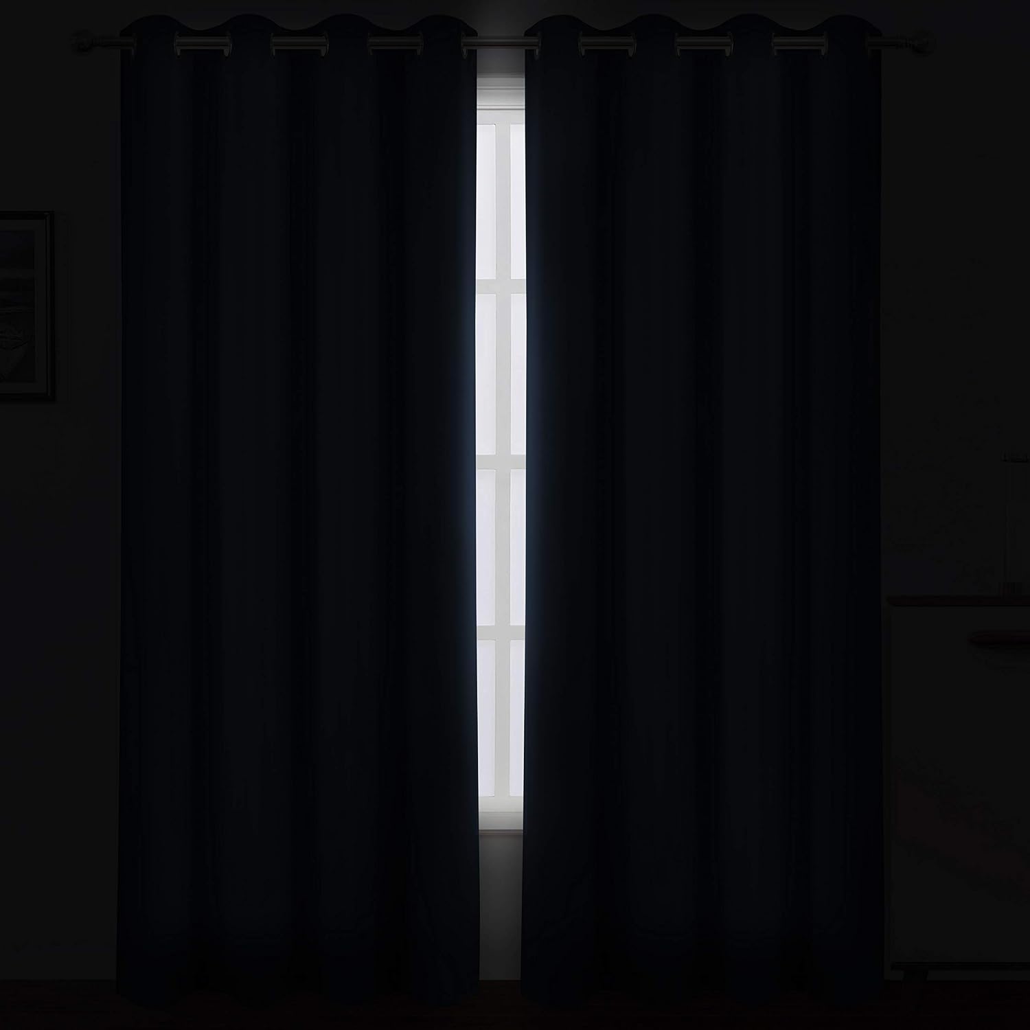Lemomo Navy Blue Thermal Blackout Curtains/52 x 95 Inch/Set of 2 Panels Room Darkening Curtains for Bedroom 95 Inch Blue