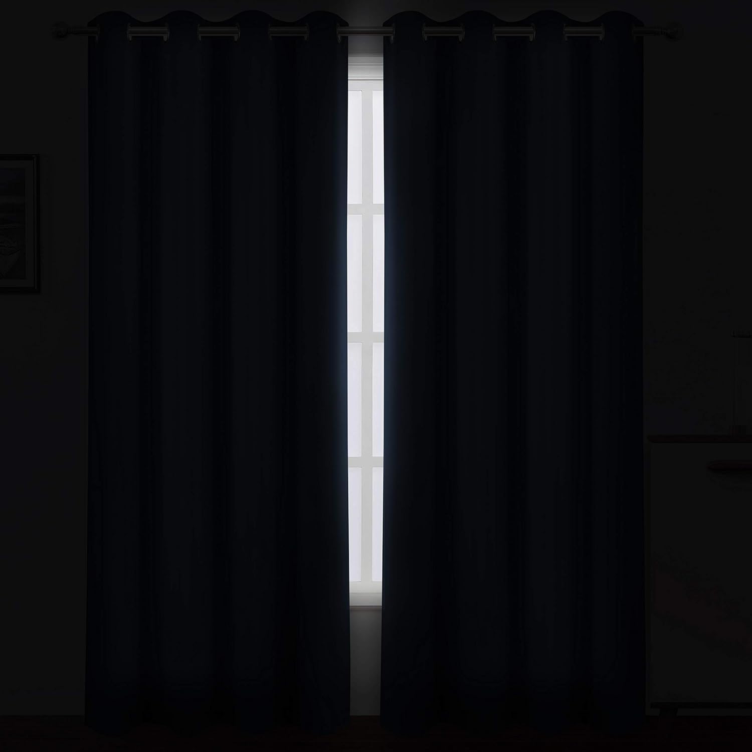 Lemomo Navy Blue Blackout Curtains 52 x 84 inch/Set of 2 Curtain Panels Room Darkening Bedroom Curtains 84 inch Blue