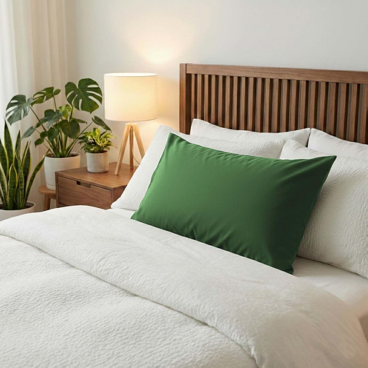 QJFabricCO Q&J Fabric Co. 2 Pack Satin Pillowcase Silk Like Pillow Cases 20x26 inch Sage Green Cooling Pillow Cases with Envelope Closure f…