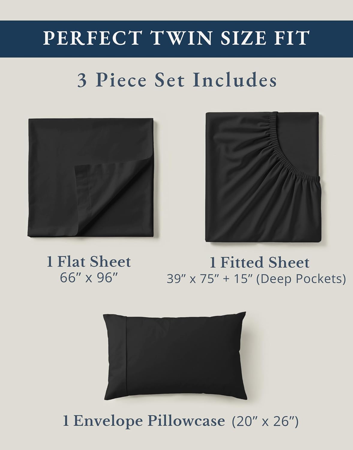LaneLinen LANE LINEN 100% Organic Cotton Twin Bed Sheet Set, 3 Pc Twin Size Sheets Set, Soft & Breathable Twin Sheet Set Boys, Hotel Style…
