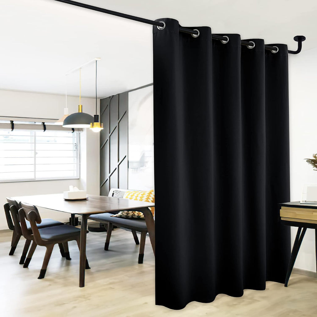 NICETOWN Blackout Curtain for Sliding Door, Patio Door Curtains, Thermal Insulated Wide Drapes/Draperies for Bedroom (Black, 70 by 84…