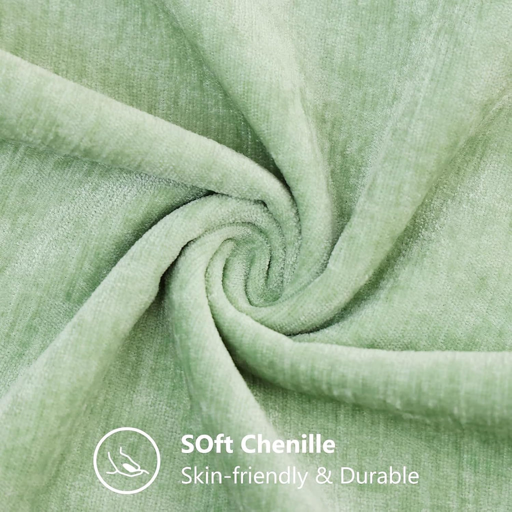 decorUhome Chenille Sage Green Summer Throw Pillow Covers 26x26 Inch Set of 2, Decorative Soft Couch Pillow Covers Solid Dyed Accent Farmho…