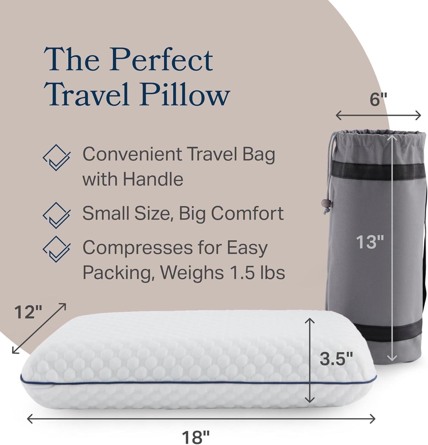 Weekender Gel Memory Foam Camping Pillow - Travel Essentials & Must Haves - Camping Gear & Accessories - Contouring Neck Support - Small…