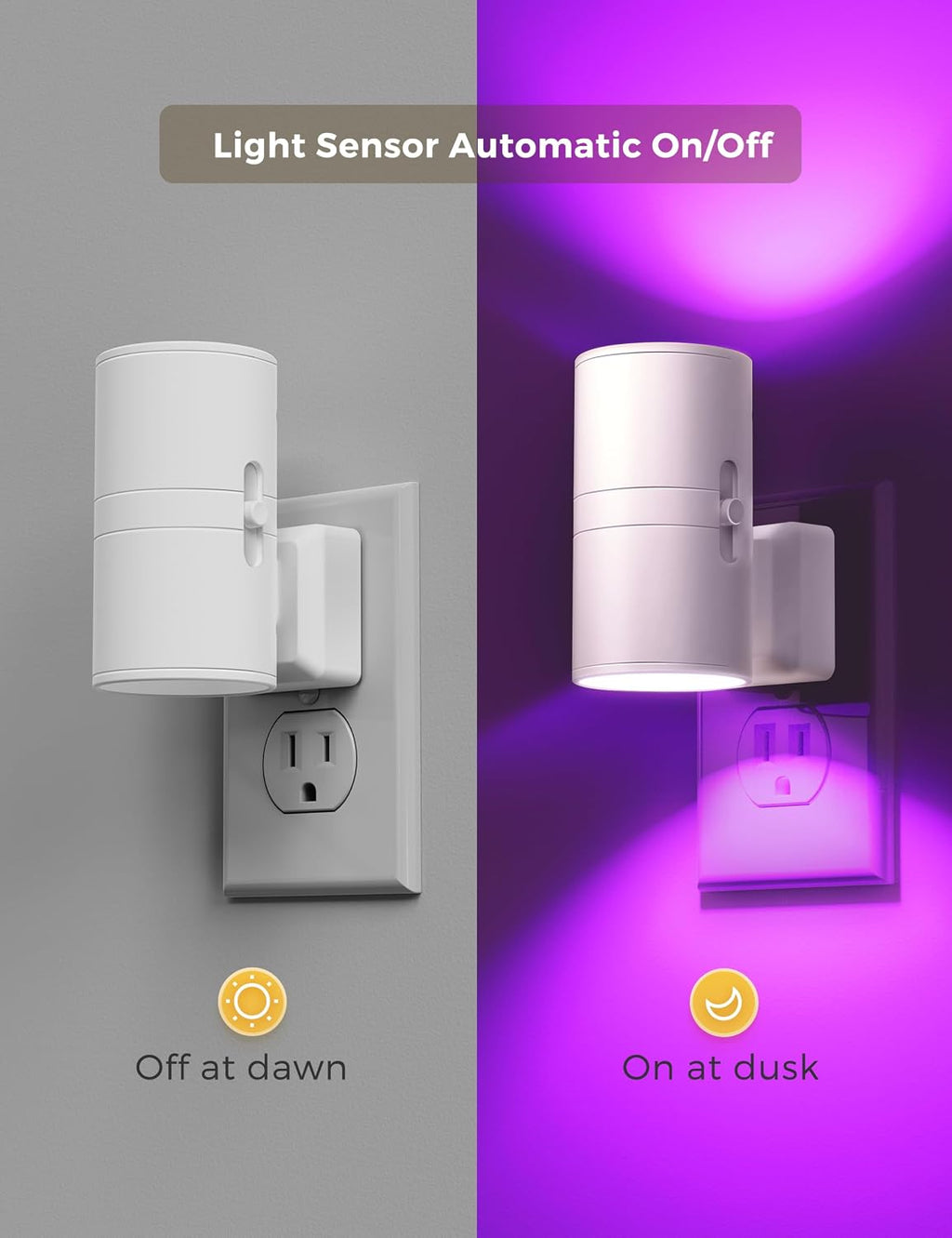 L LOHAS LED Night Light, Night Lights Plug into Wall, Color Changing Nightlight RGB with Light Sensor, Home Decor for Gifts Holiday…