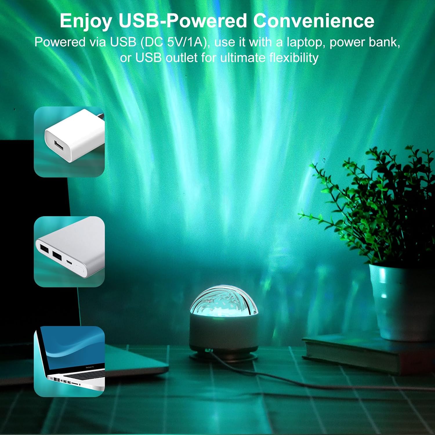 HUMIIEYE Northern Lights Projector, 16 Light Color Aurora Night Light Projector for Bedroom, Remote Galaxy Light Projector, Dimmable Mood…