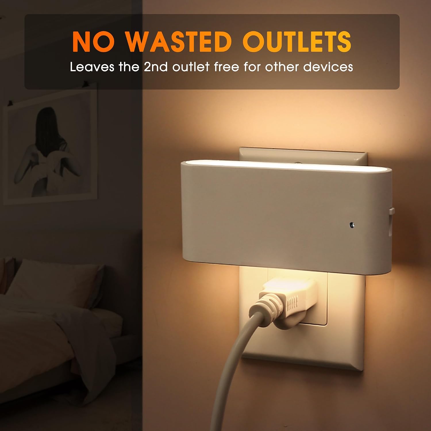 Briignite Night Lights Plug into Wall, LED Night Light with Dusk to Dawn Light Sensor, 2 Pack, Dimmable Night Light Plug in, 3000K Soft…
