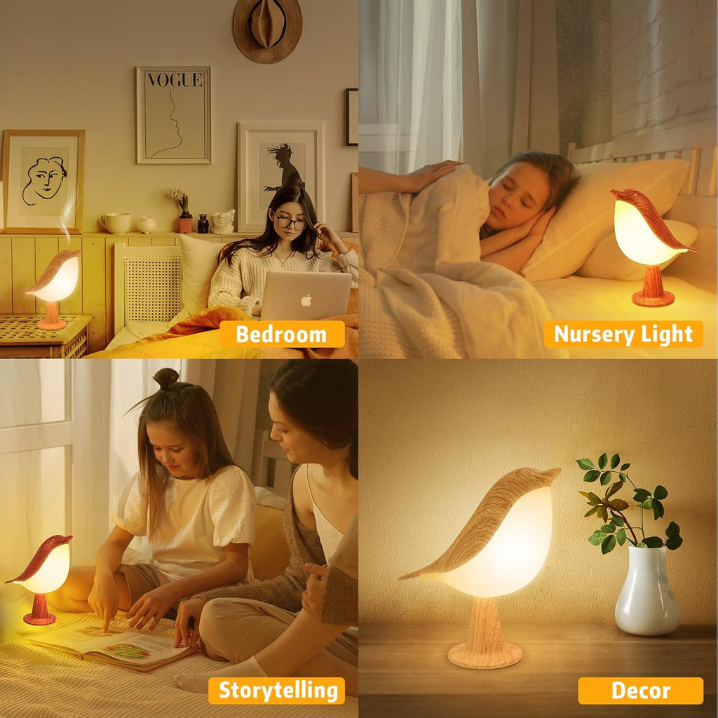 Deogos 2 Cute Bird Lamps Combo, Small Bedside Lamps with 3 Color Temperature and Adjustable Brightness, Rechargeable Cordless Lamp for…