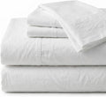 Perupima Peru Pima 285 Thread Count Percale King Sheet Set - 100% Peruvian Pima Cotton, 4 Piece (Flat, Fitted, 2 Pillowcases) - Cooling, Cr…