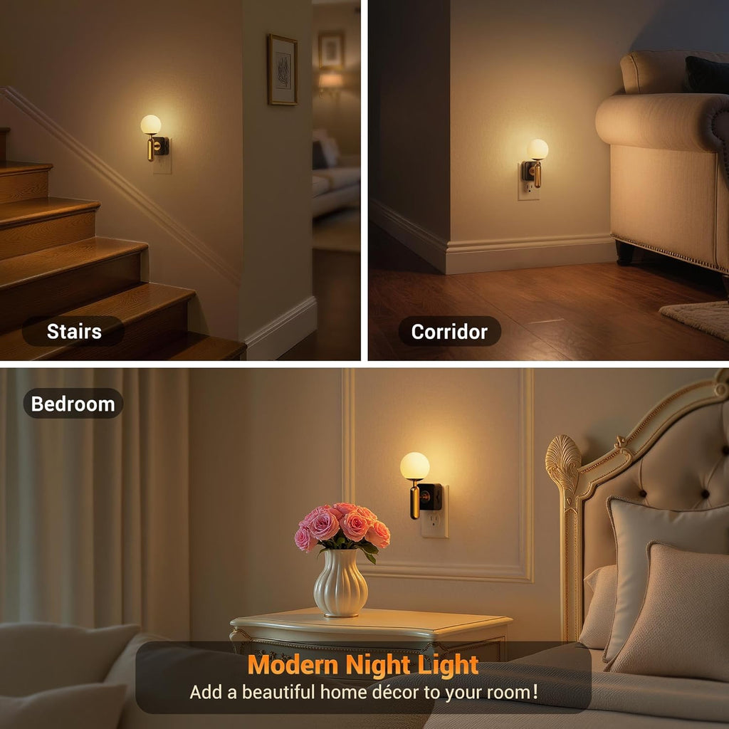 JandCase Night Light Plug in, Night Lights Plug into Wall, 3000K Soft Light LED NightLights, 0-100LM Dimmable Night Light, Built in Dusk…