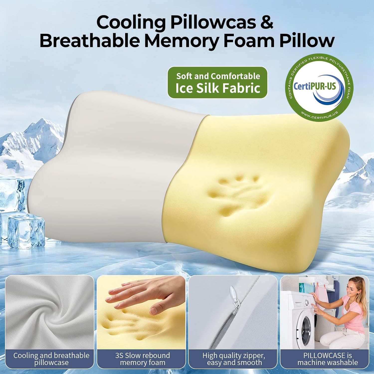 Polovo Cervical Neck Pillow for - Ergonomic Side Sleeper Pillow for Deep Sleep, Contour Memory Foam Pillows for Sleeping Bed Pillow for Sid…