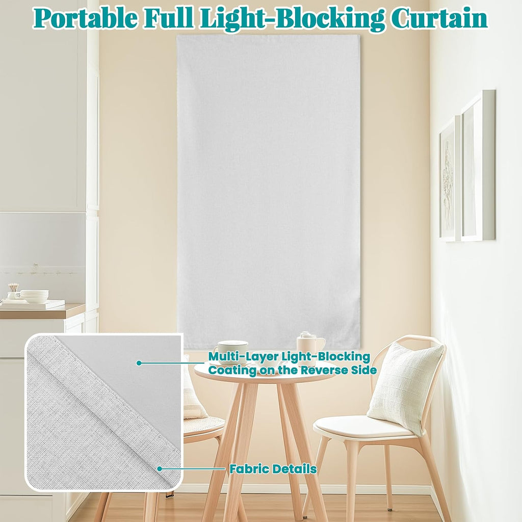 100% Blackout Magic Tape Stick On Curtains Window Shades Pull Down Blackout Window Cover No Drillng Self Adhesive Curtains No Rod Small…